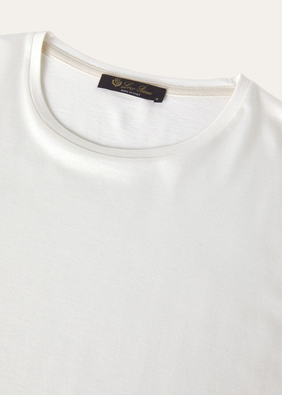 zacht katoen-zijden t-shirt optisch wit