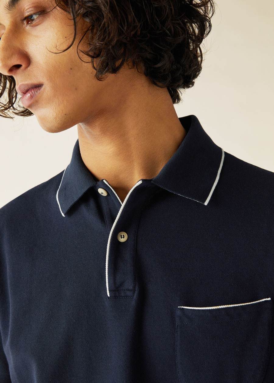 regatta katoenen polo in marineblauw