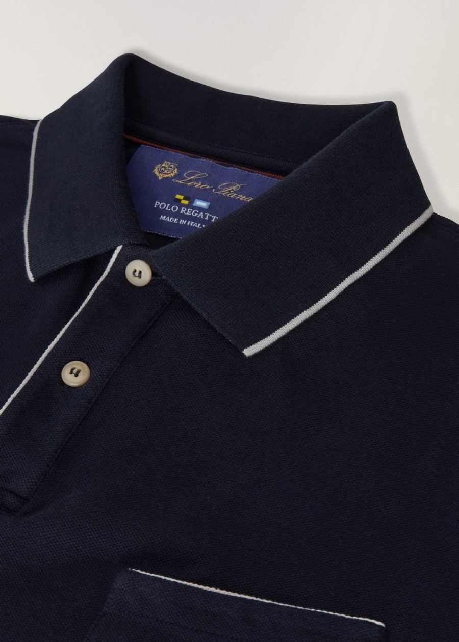 regatta katoenen polo in marineblauw