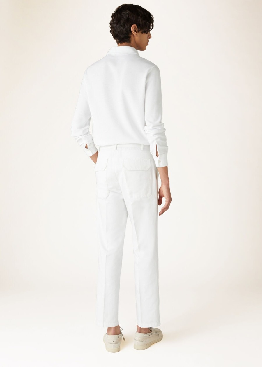 optisch witte katoenen poloshirt