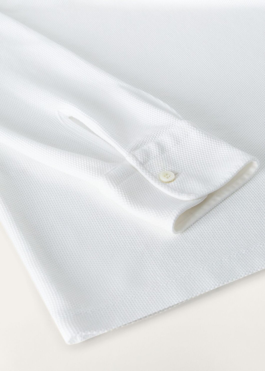 optisch witte katoenen poloshirt