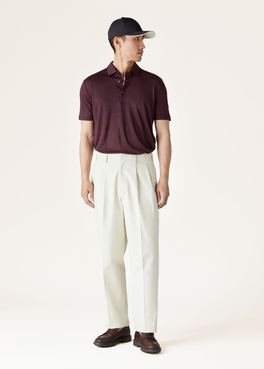 polo t-shirt in zeer donker bordeauxrood