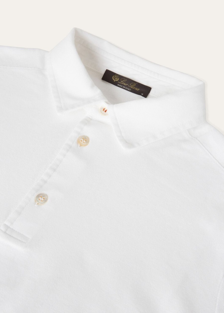 optisch witte katoenen poloshirt