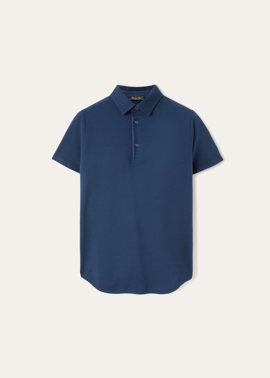 polo shirt van geverfd katoen met eclipse-print