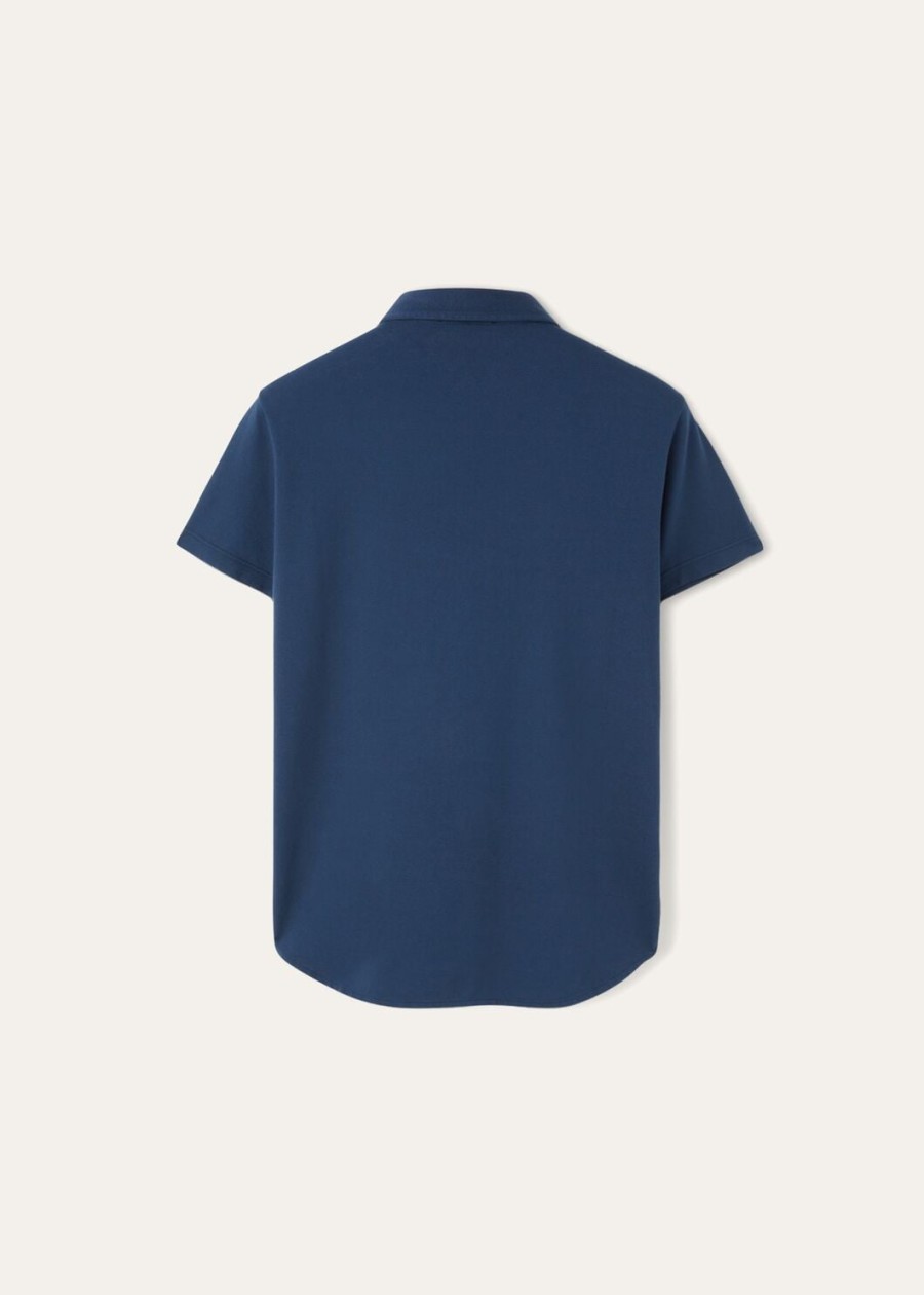 polo shirt van geverfd katoen met eclipse-print