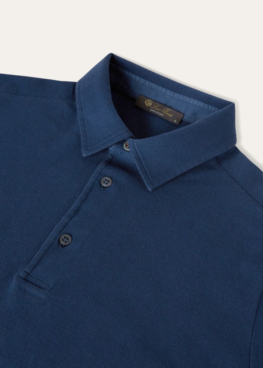 polo shirt van geverfd katoen met eclipse-print