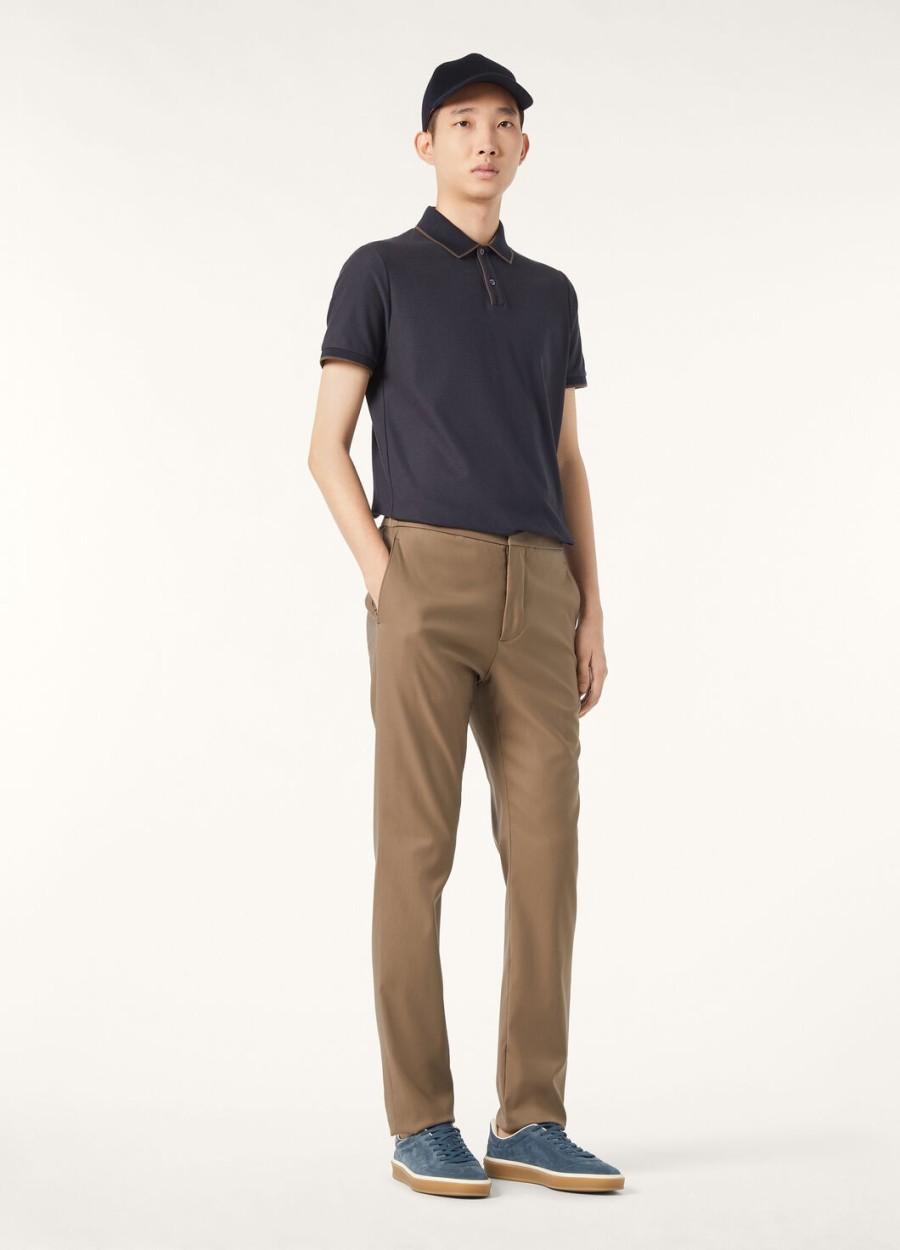 brentwood katoenen polo in marineblauw