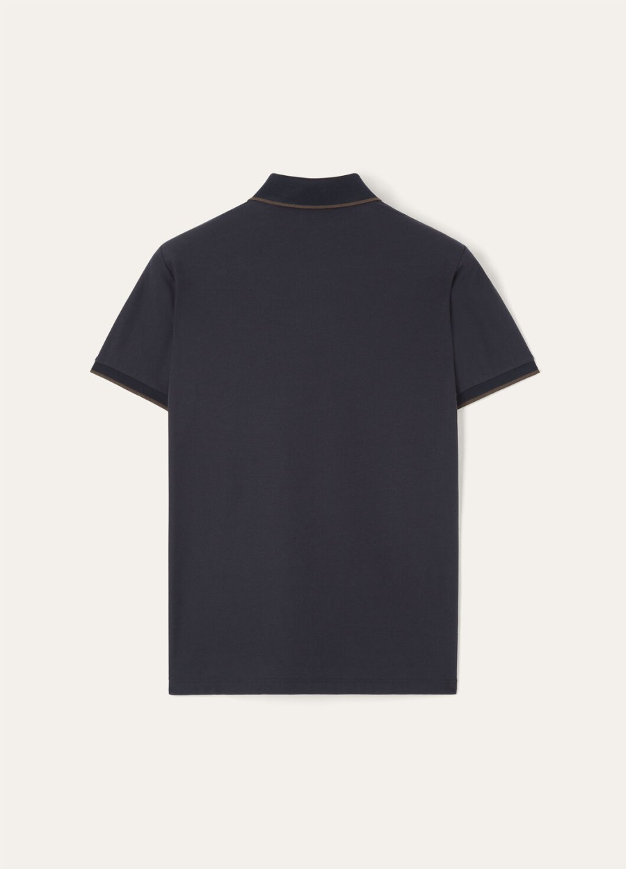 brentwood katoenen polo in marineblauw