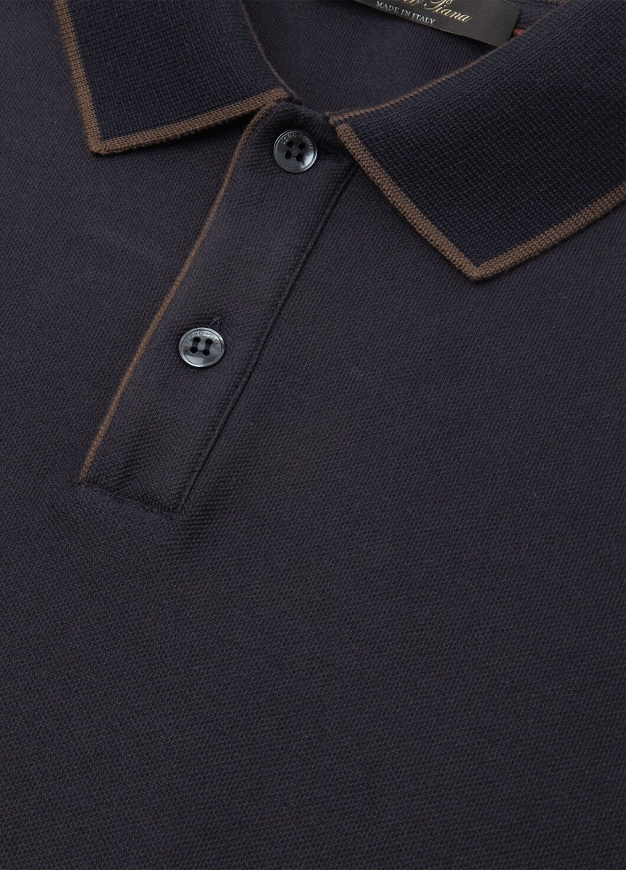brentwood katoenen polo in marineblauw