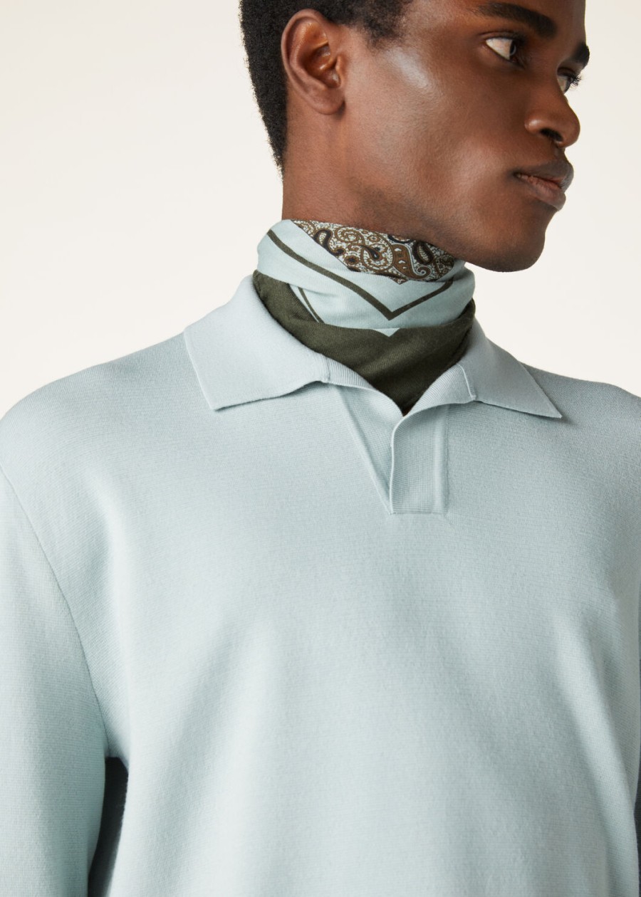 wish wollen poloshirt met knoopsluiting in de kleur minty breeze