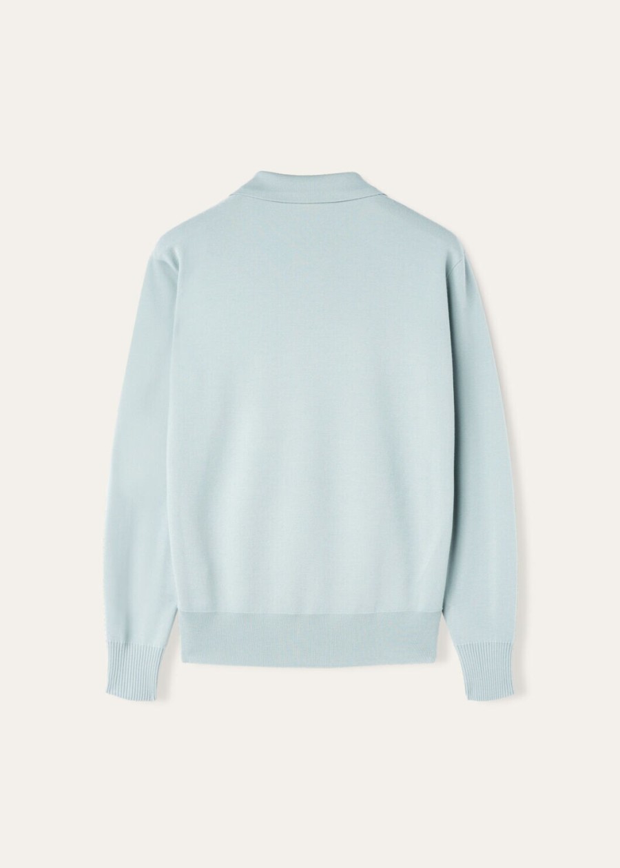 wish wollen poloshirt met knoopsluiting in de kleur minty breeze