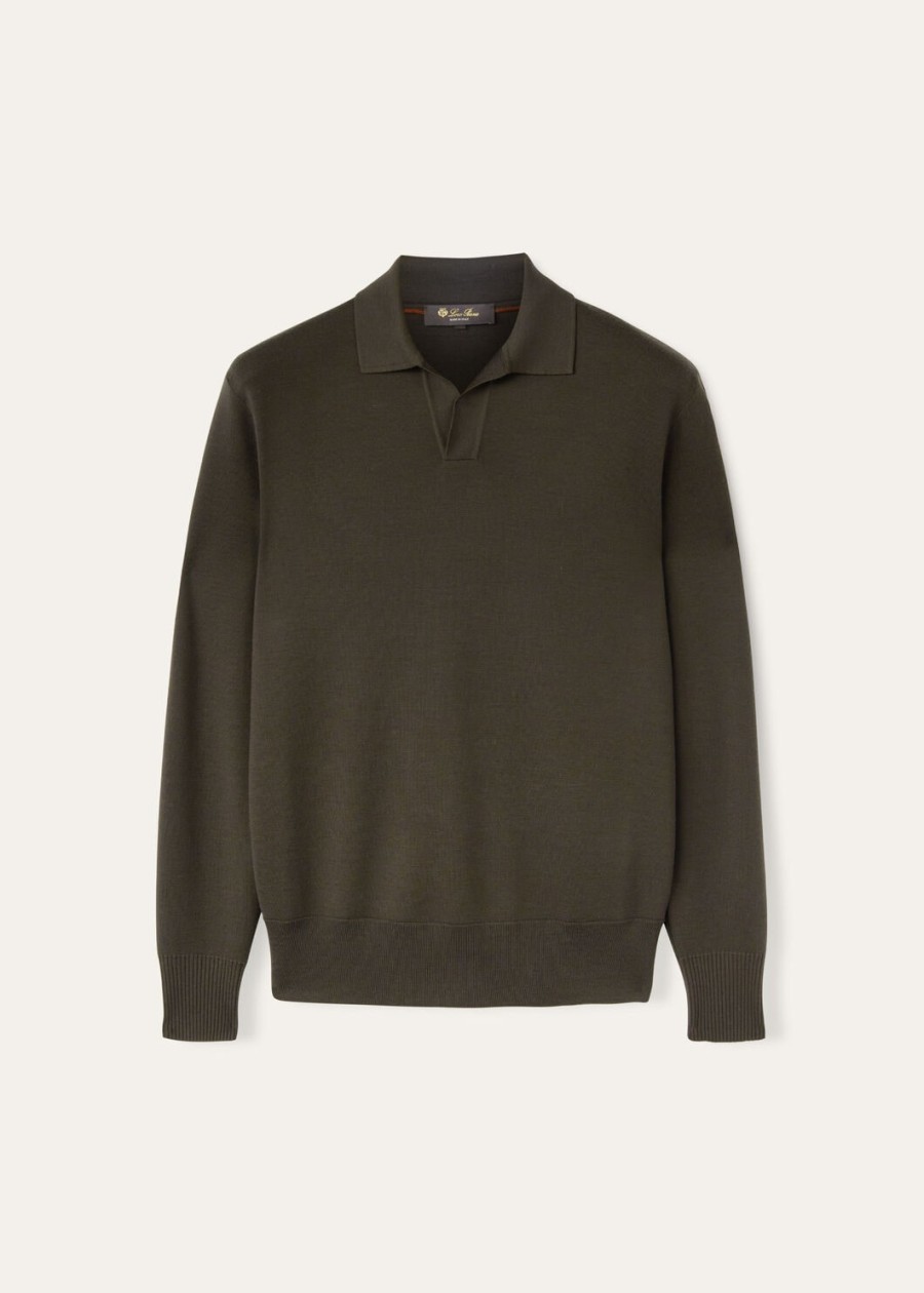 wish wollen poloshirt met dennenboommotief en knoopsluiting