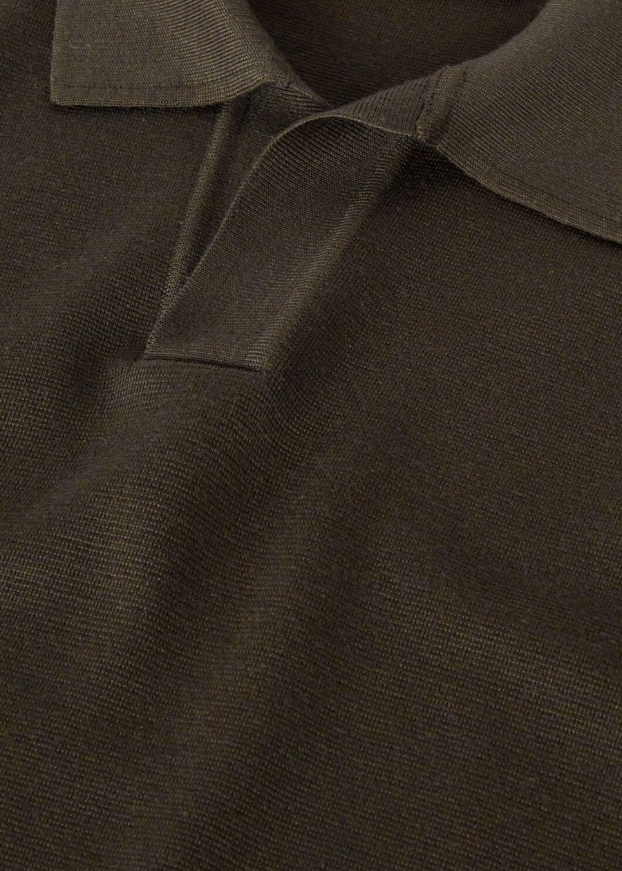 wish wollen poloshirt met dennenboommotief en knoopsluiting