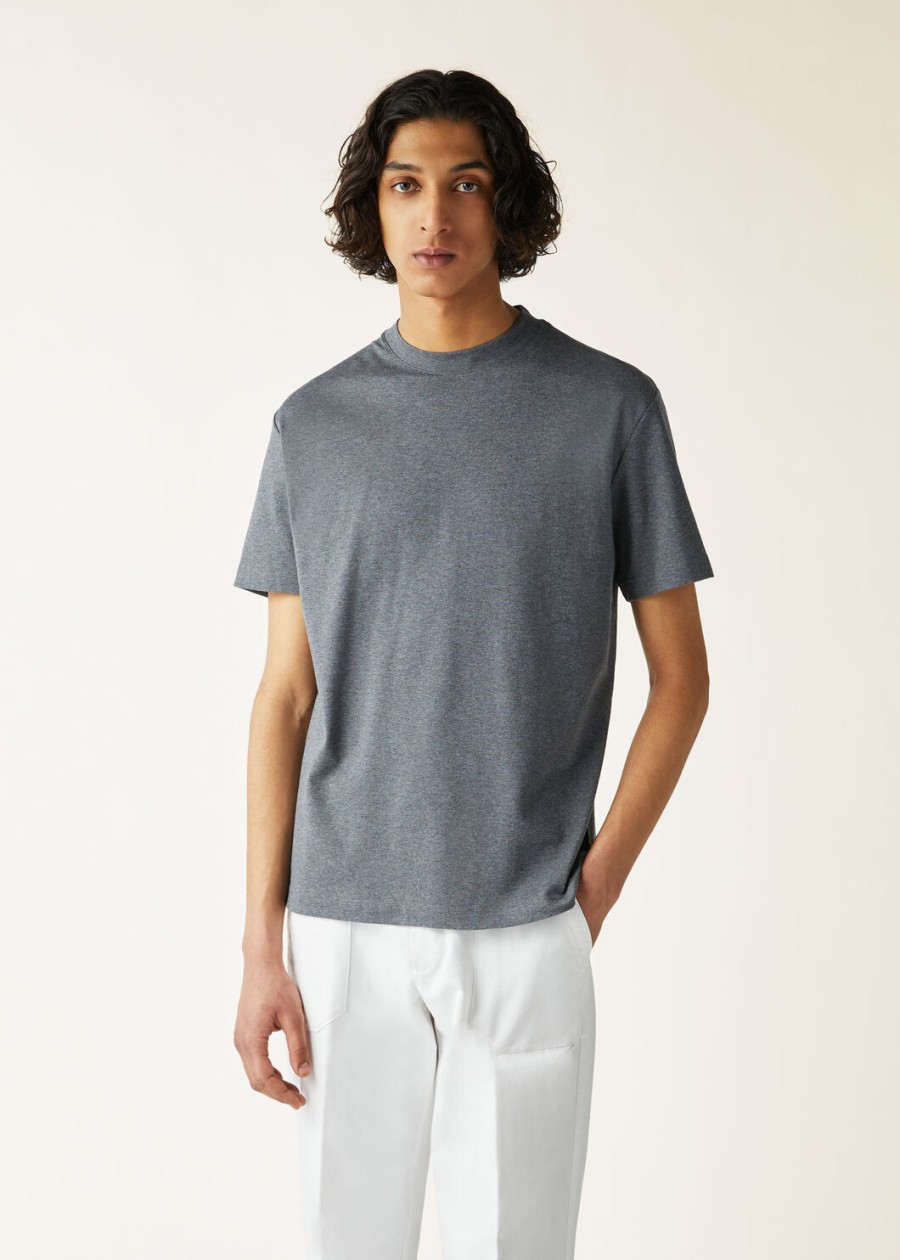 ray cotton t-shirt grijs gemelaniseerd