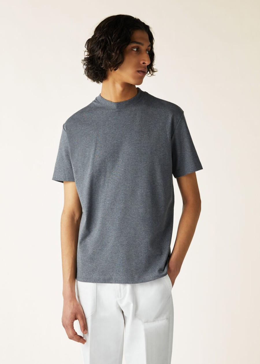 ray cotton t-shirt grijs gemelaniseerd