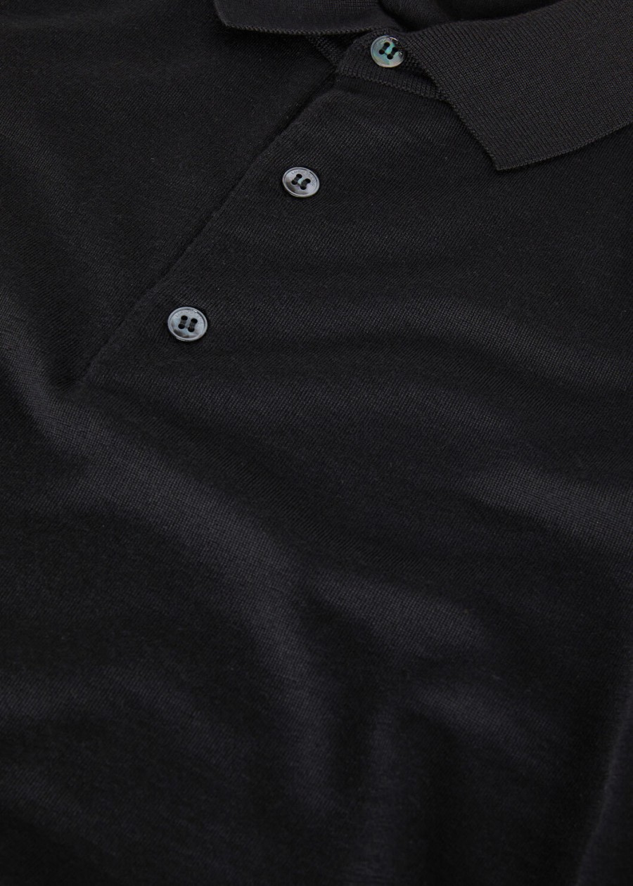 wish wish zwart wollen poloshirt