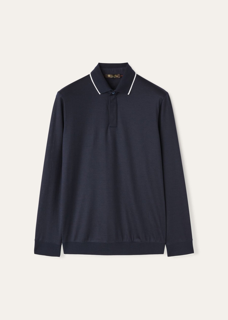 waitaki wish wollen poloshirt marineblauw