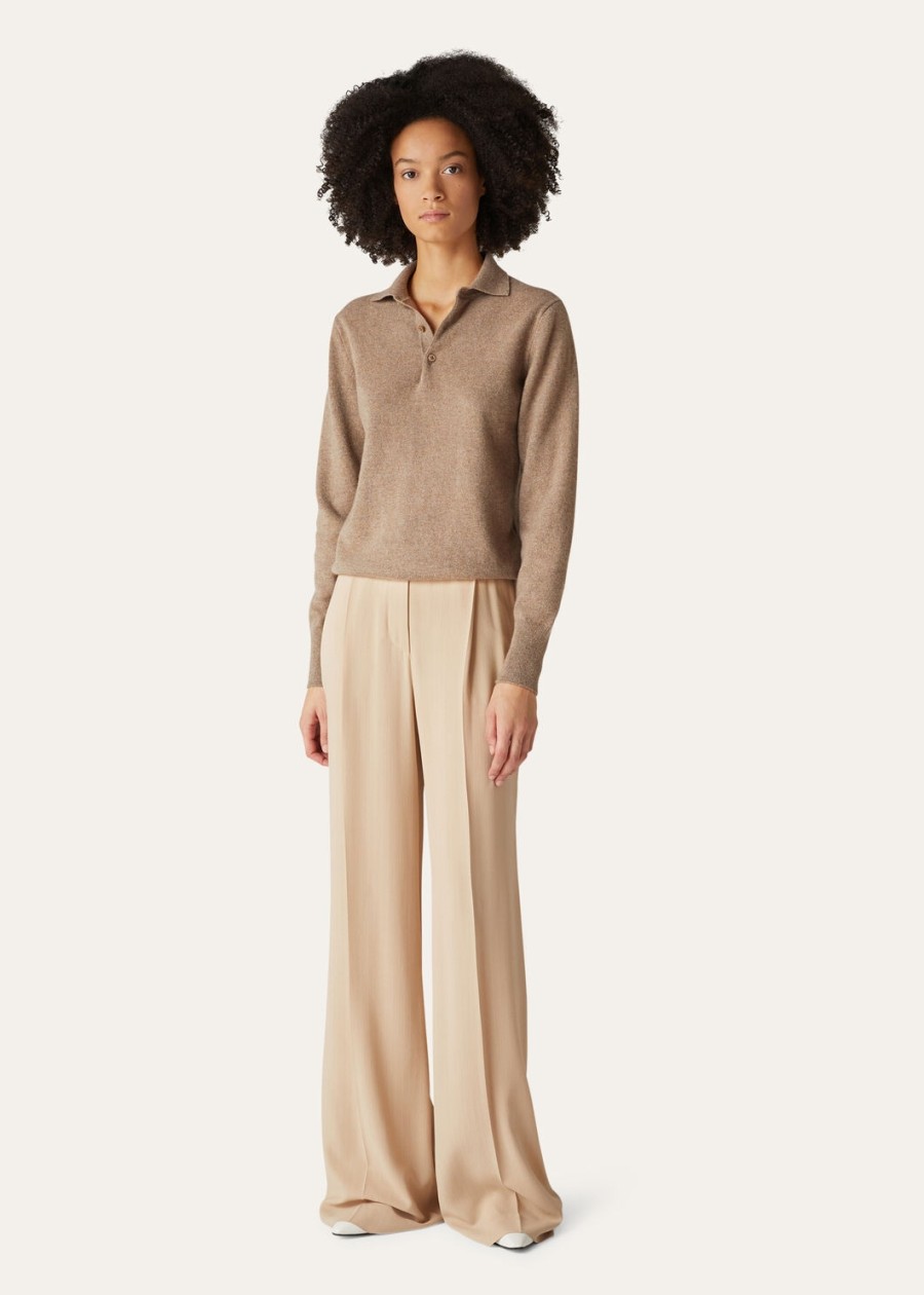 loro kasjmier poloshirt mel brown grain
