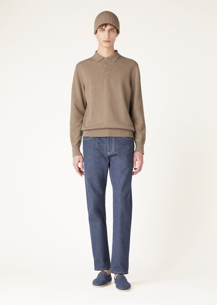 loro kasjmier poloshirt mel brown grain