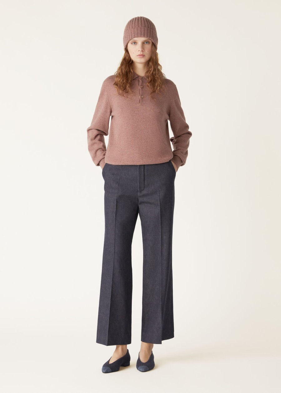 loro cashmere red sand mel poloshirt