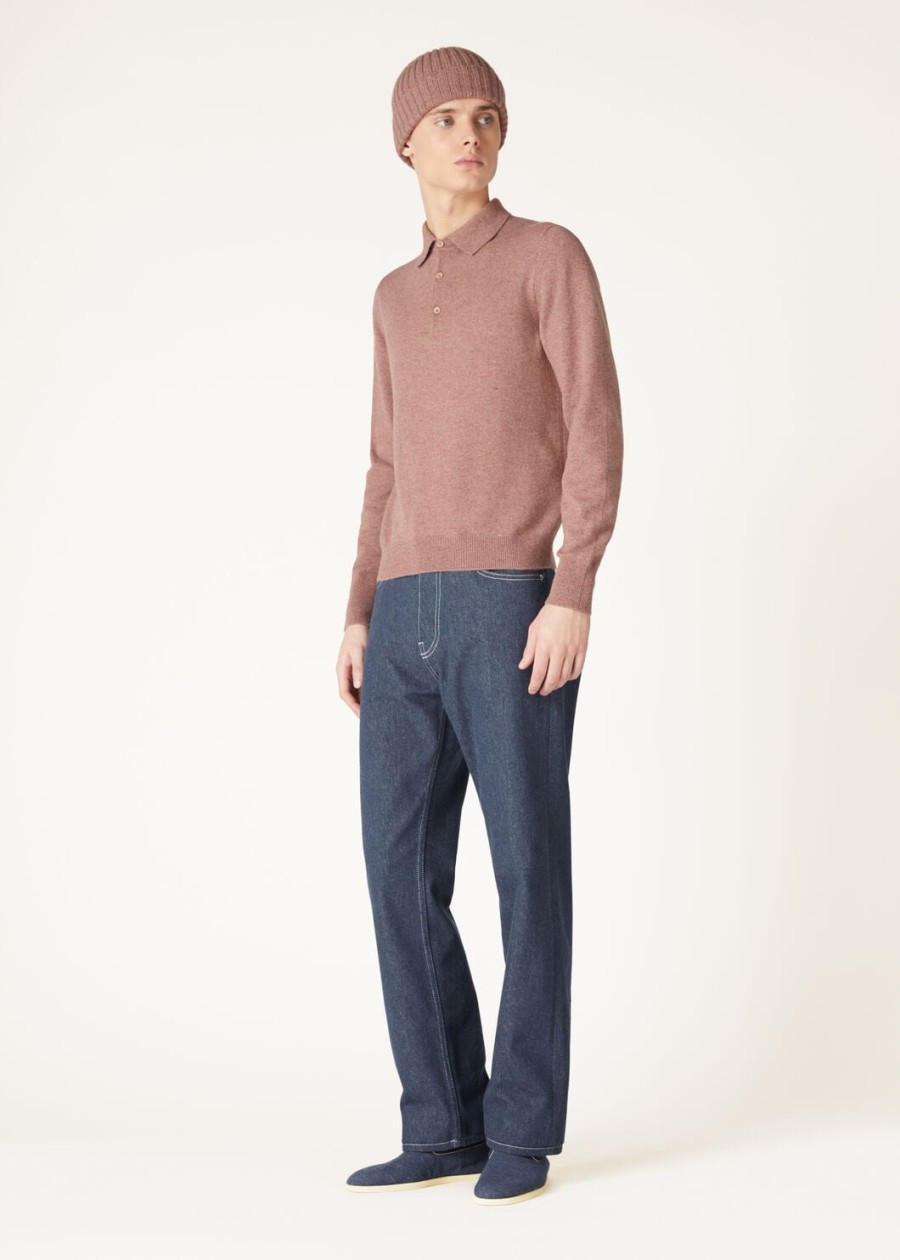 loro cashmere red sand mel poloshirt