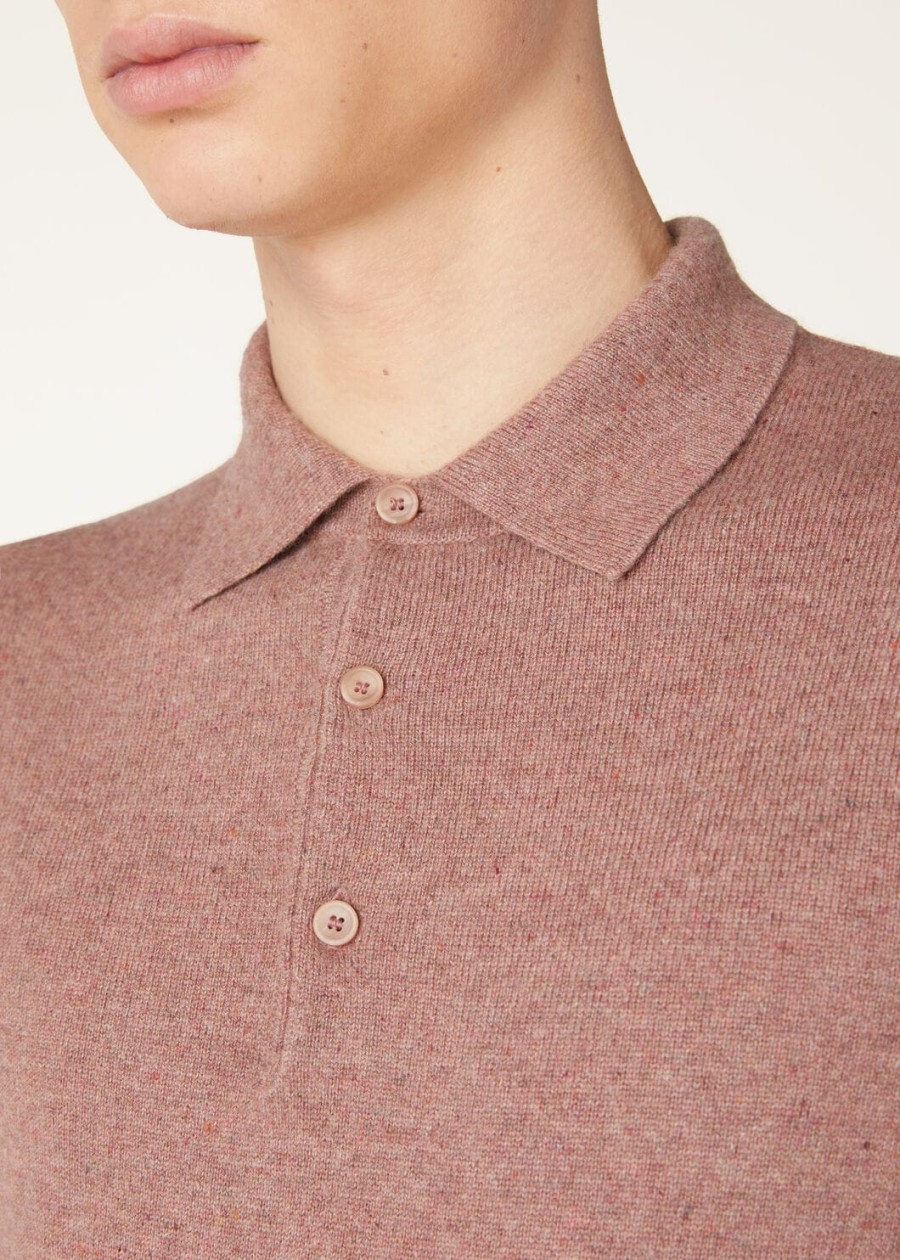 loro cashmere red sand mel poloshirt
