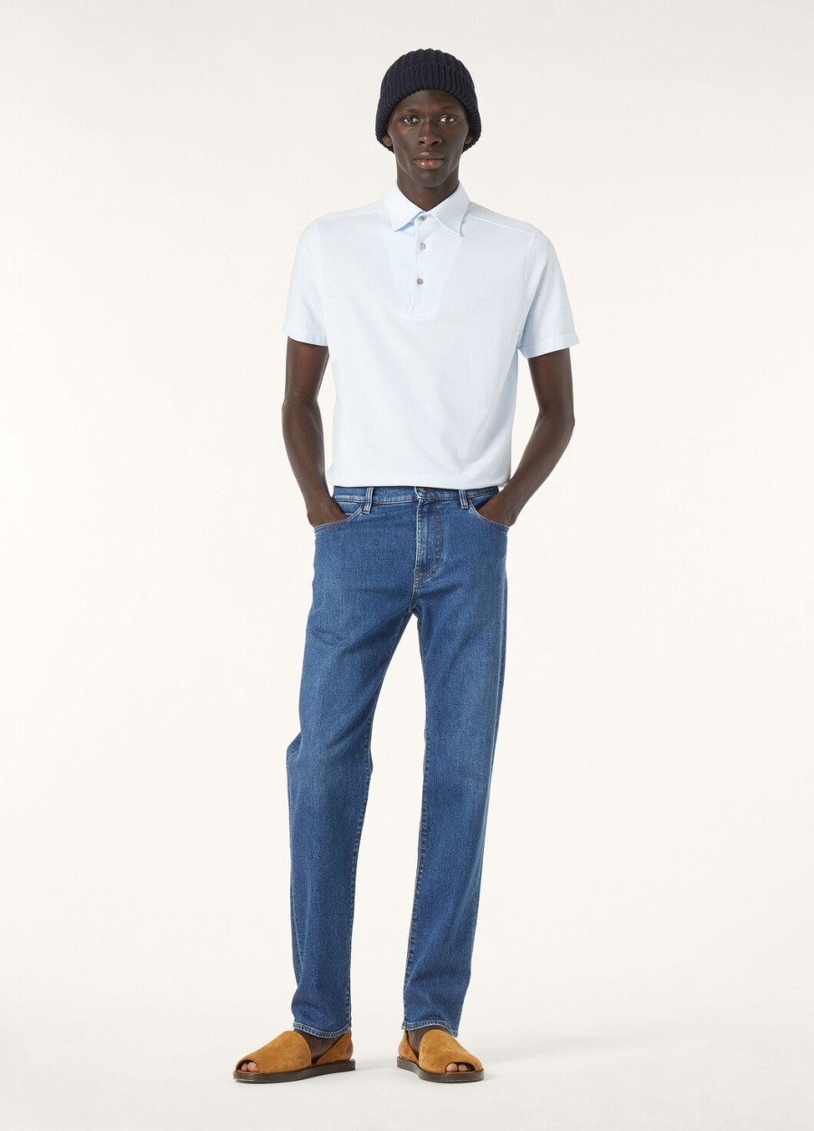 delicate sky katoenen poloshirt