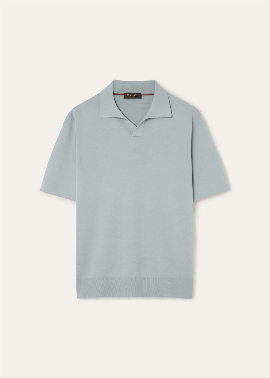 empire wish wollen poloshirt in mintgroene kleur