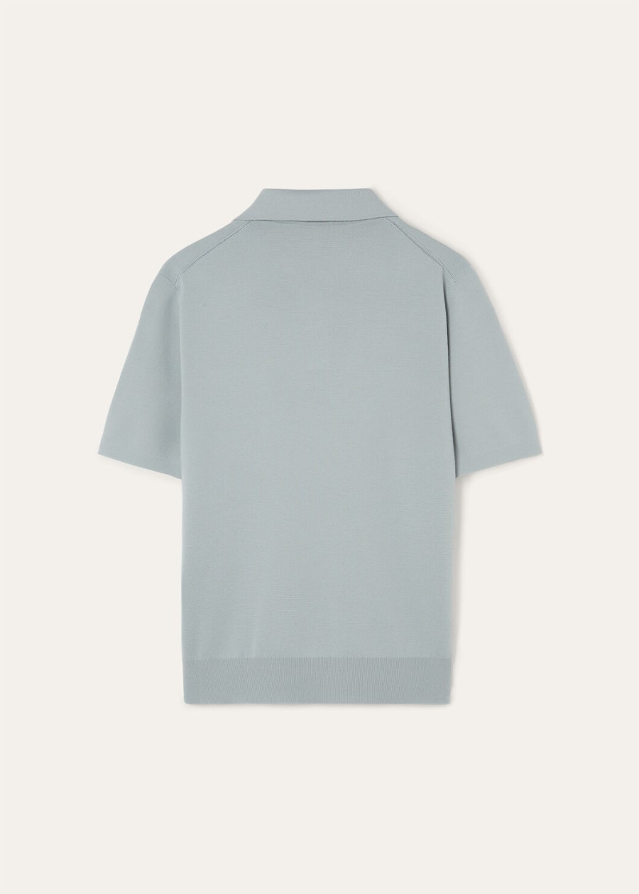empire wish wollen poloshirt in mintgroene kleur