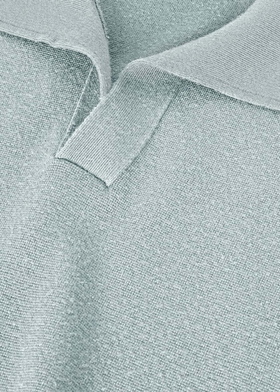 empire wish wollen poloshirt in mintgroene kleur