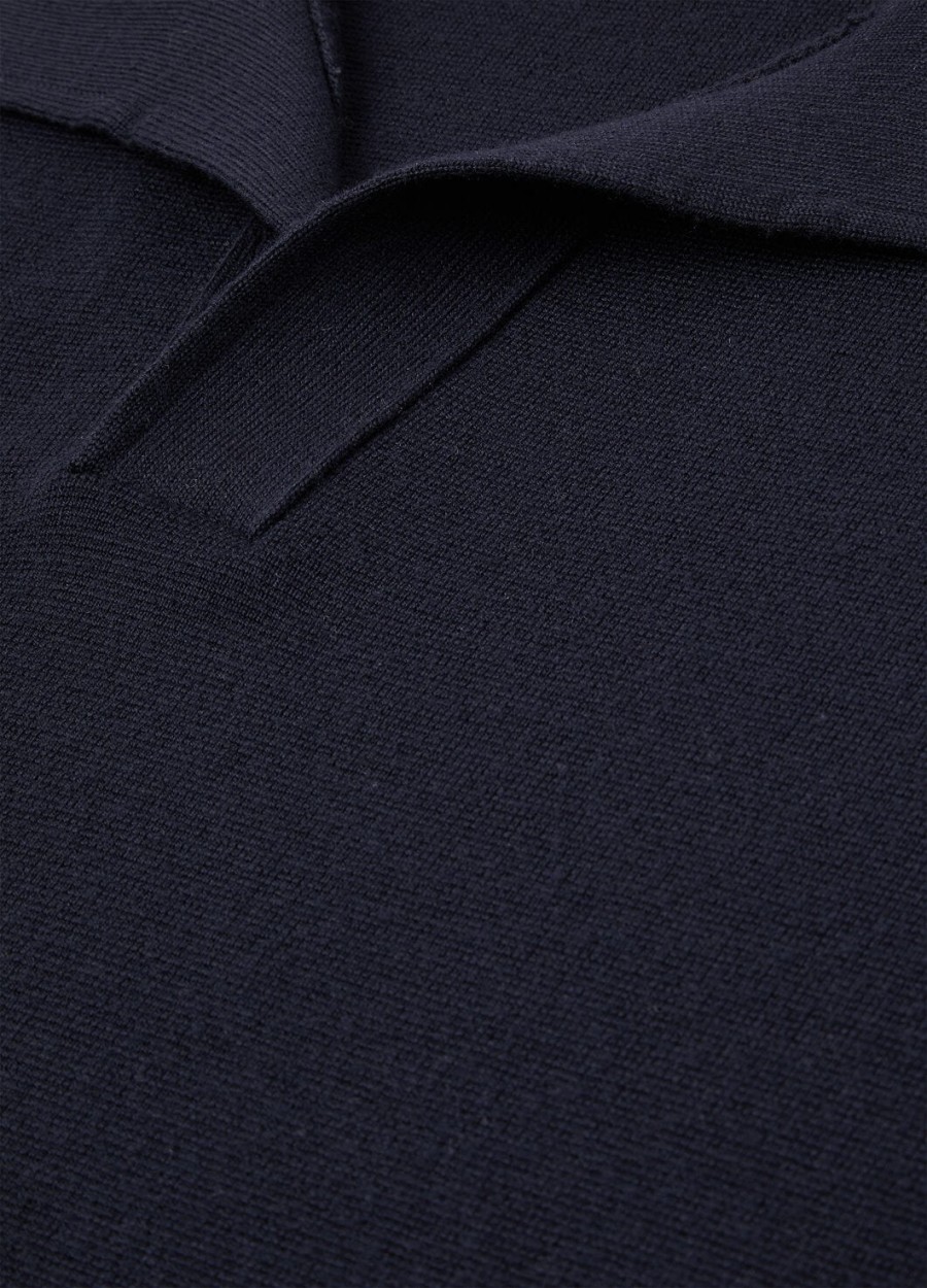 empire wish wollen poloshirt in marineblauw