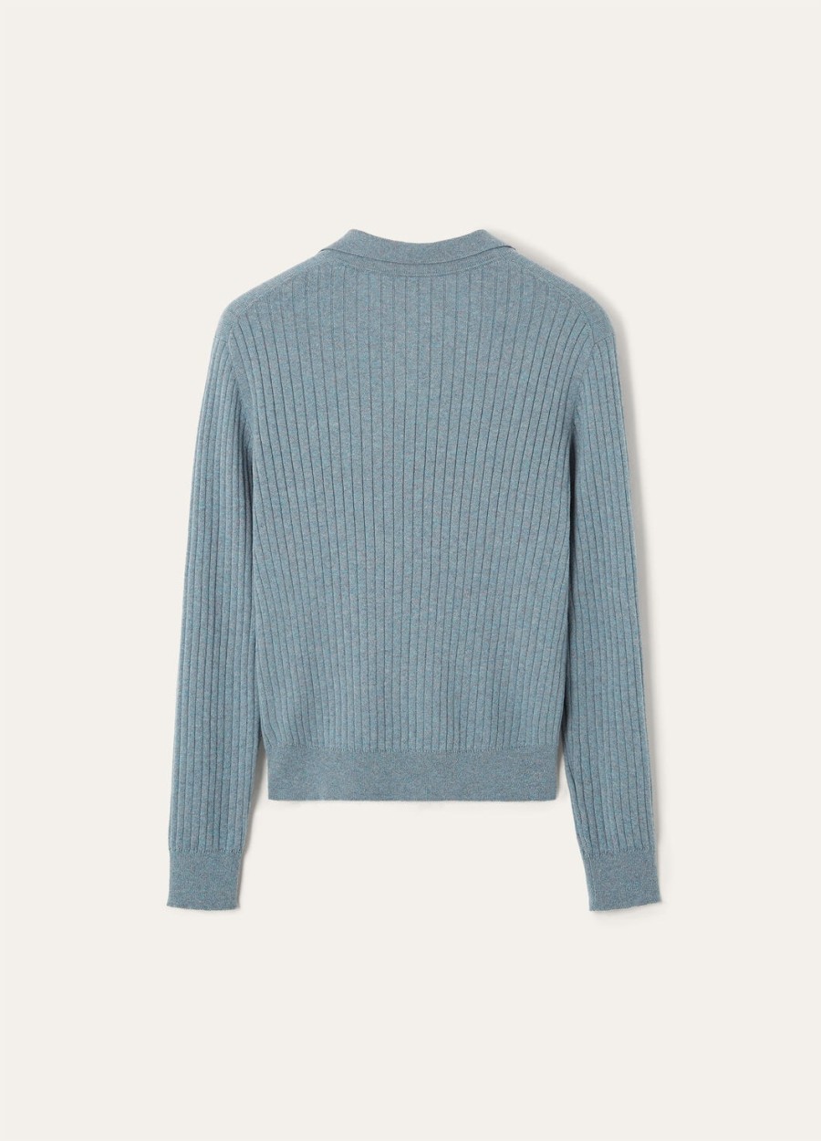 lexington baby cashmere sea fog melange polo shirt