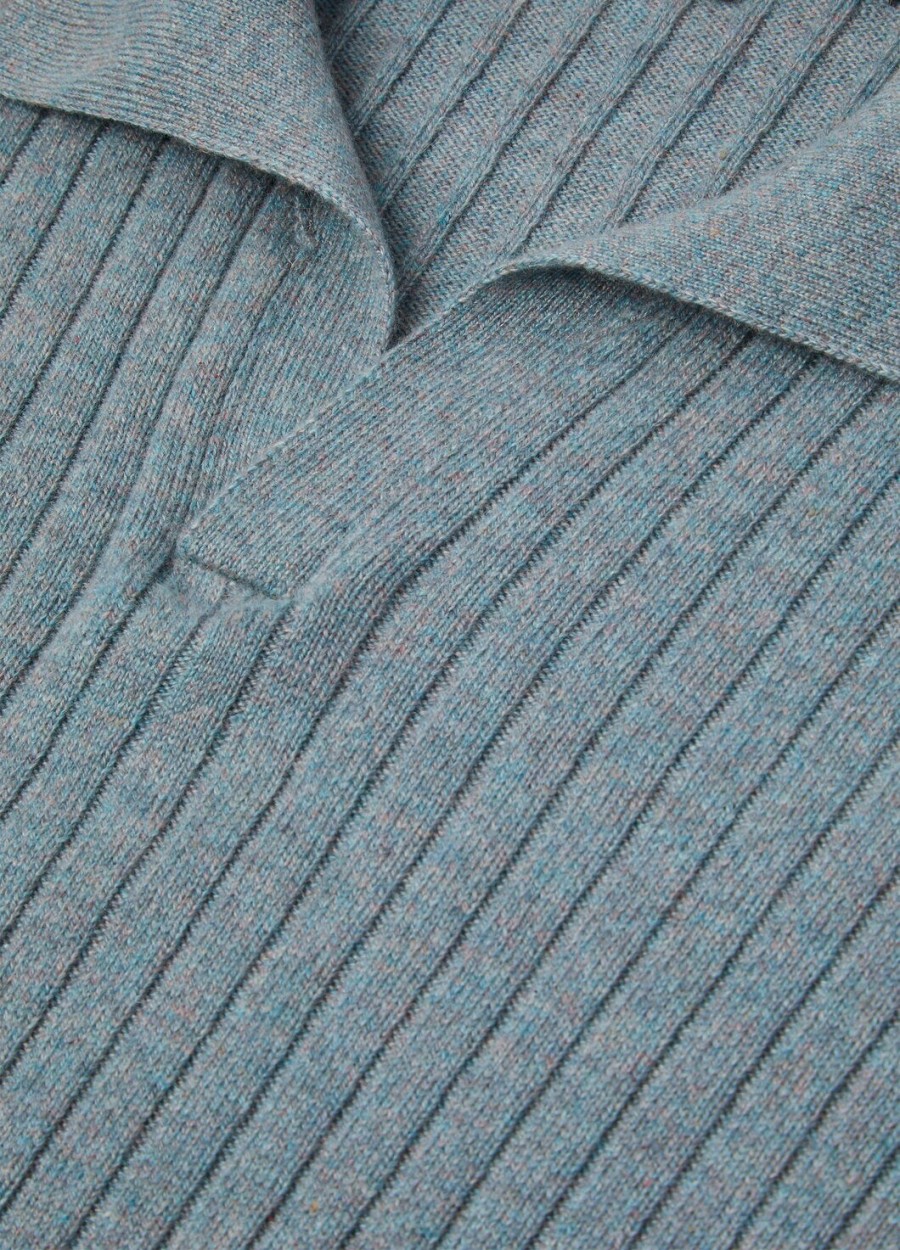 lexington baby cashmere sea fog melange polo shirt