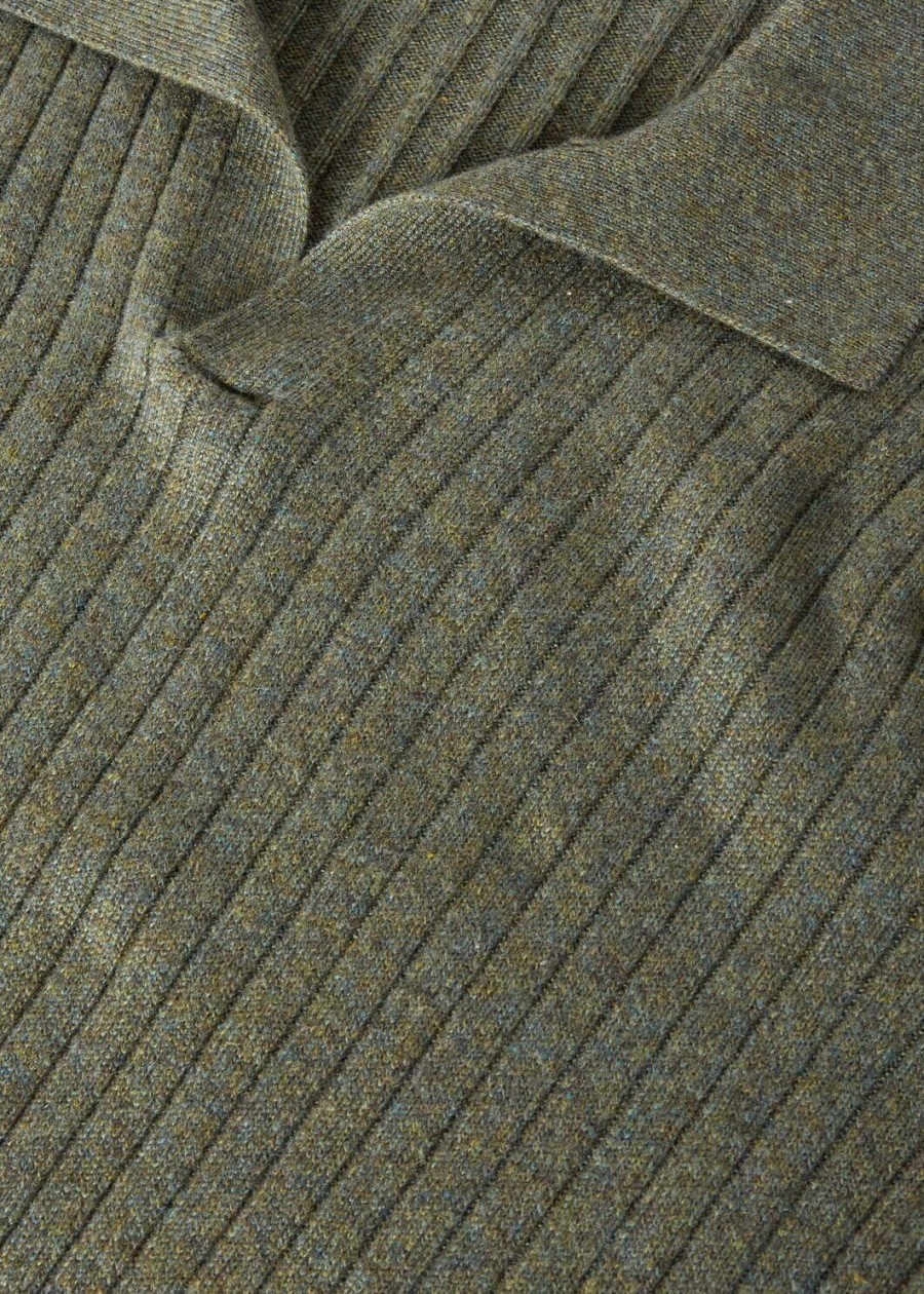 lexington baby cashmere dusky moss melange polo shirt
