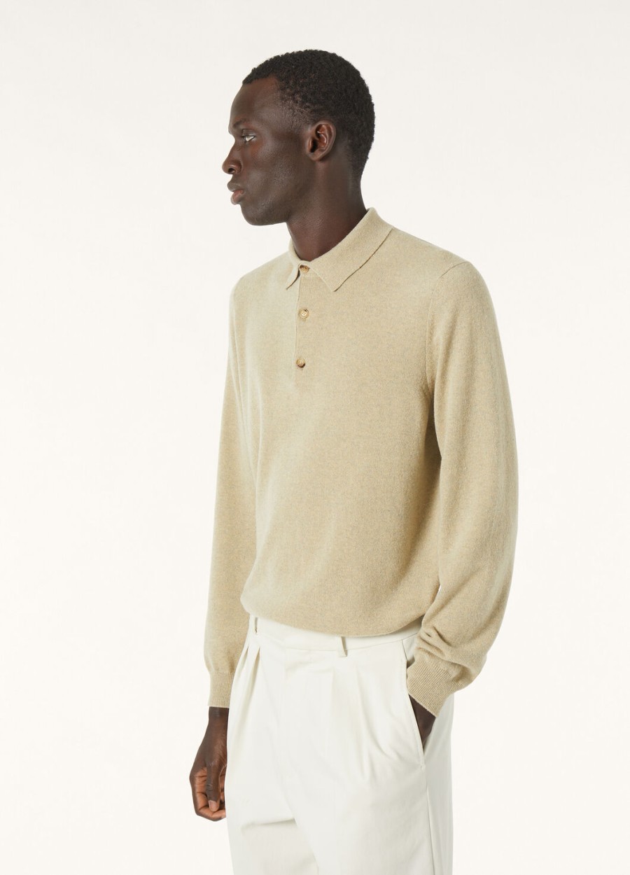 arona baby cashmere curry leaves melange polo shirt