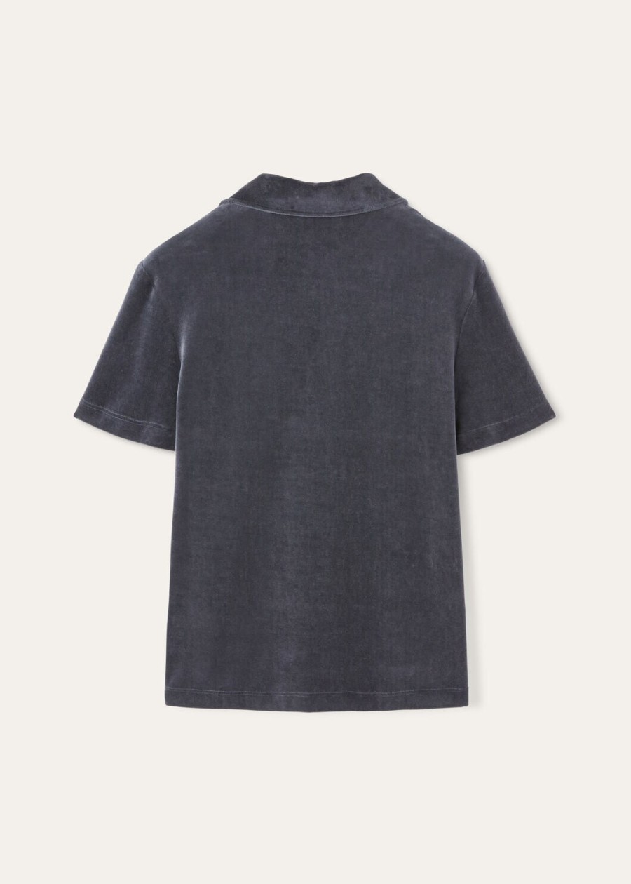 duggia polo shirt van katoen en zijde in de kleur shadowed sky