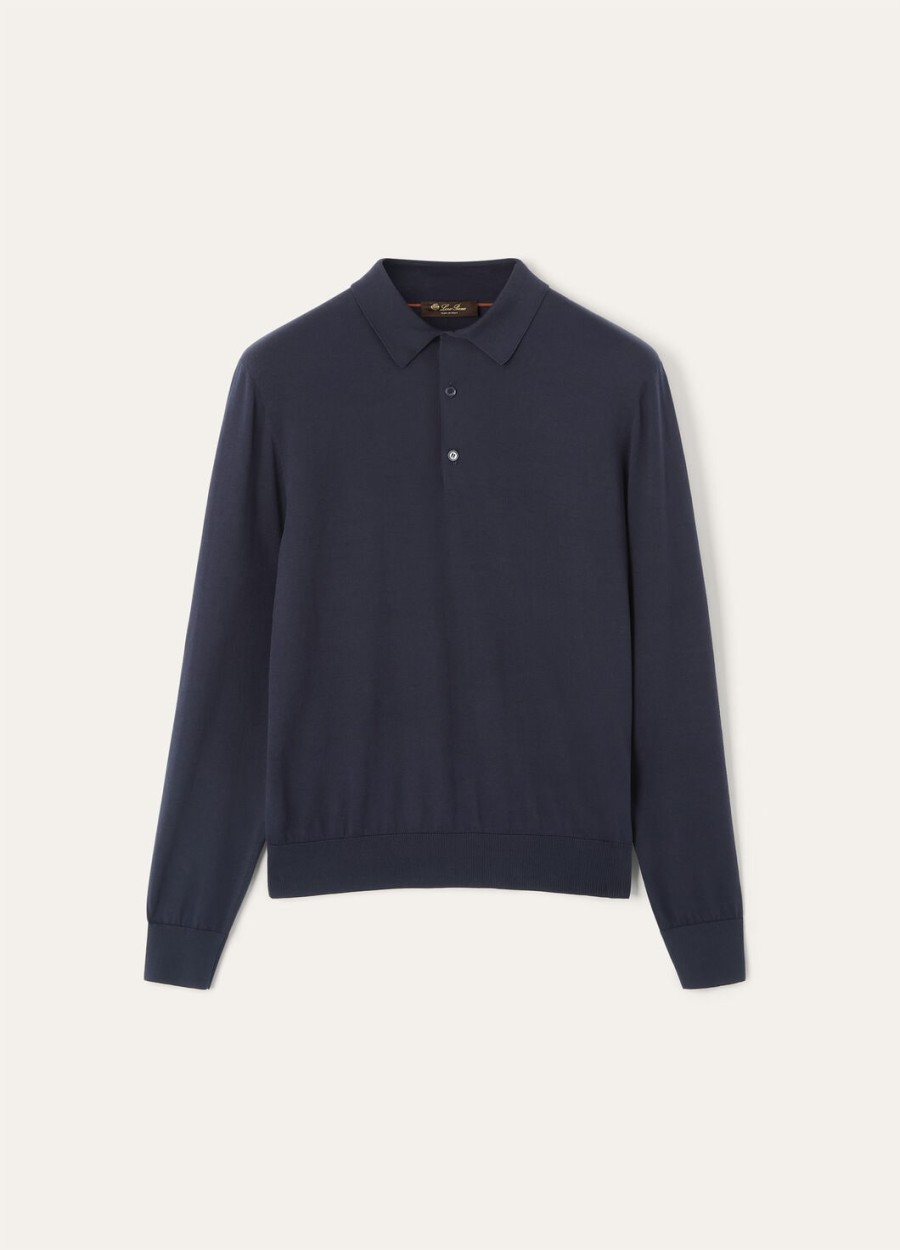 ice wish katoenen poloshirt in marineblauw