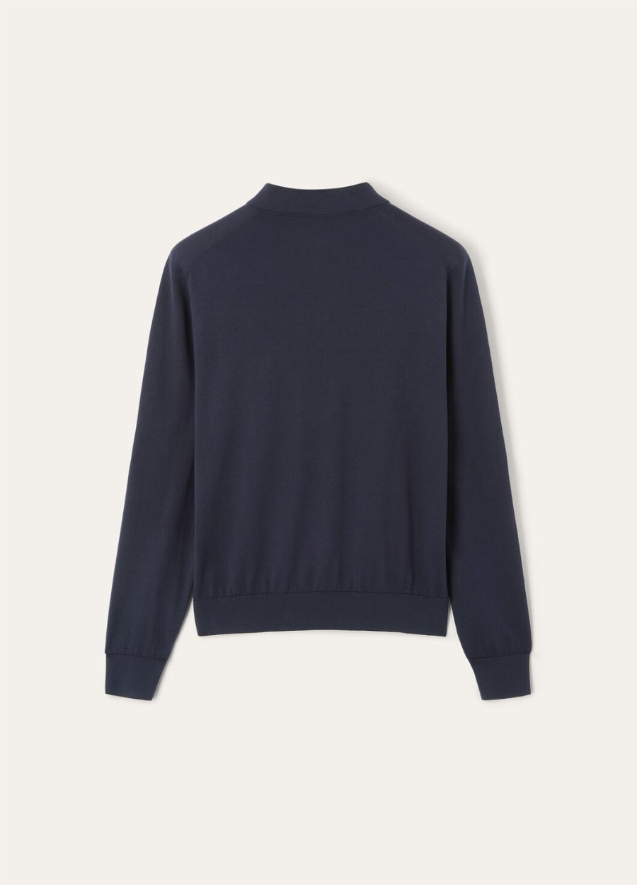 ice wish katoenen poloshirt in marineblauw