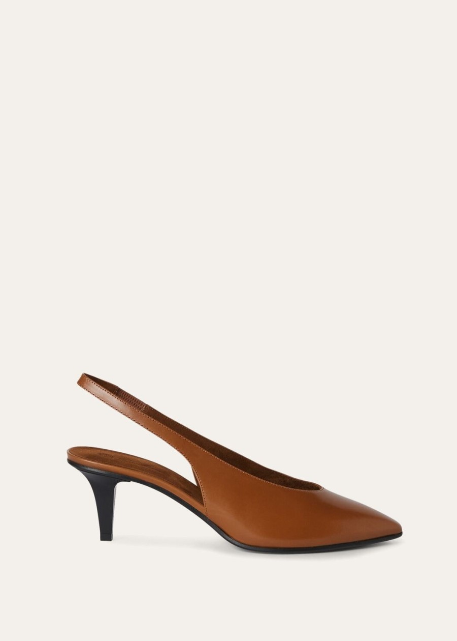 rebecca slingback kalfsleer zadelbruin