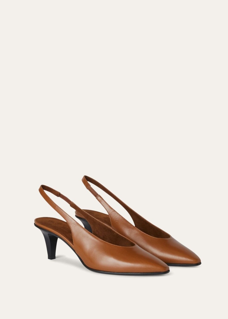 rebecca slingback kalfsleer zadelbruin