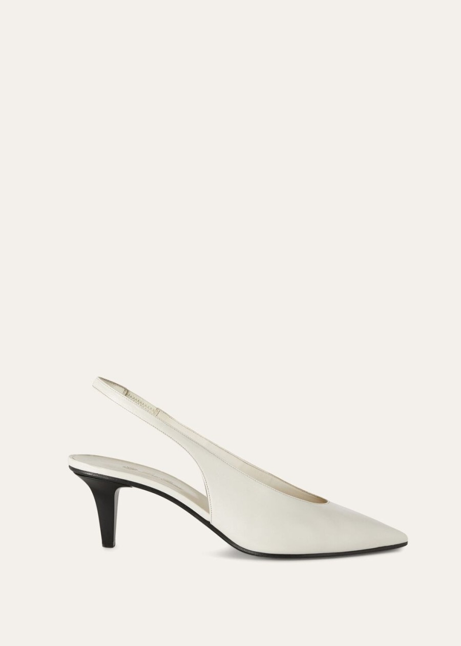 rebecca slingback van kalfsleer in licht melkwit