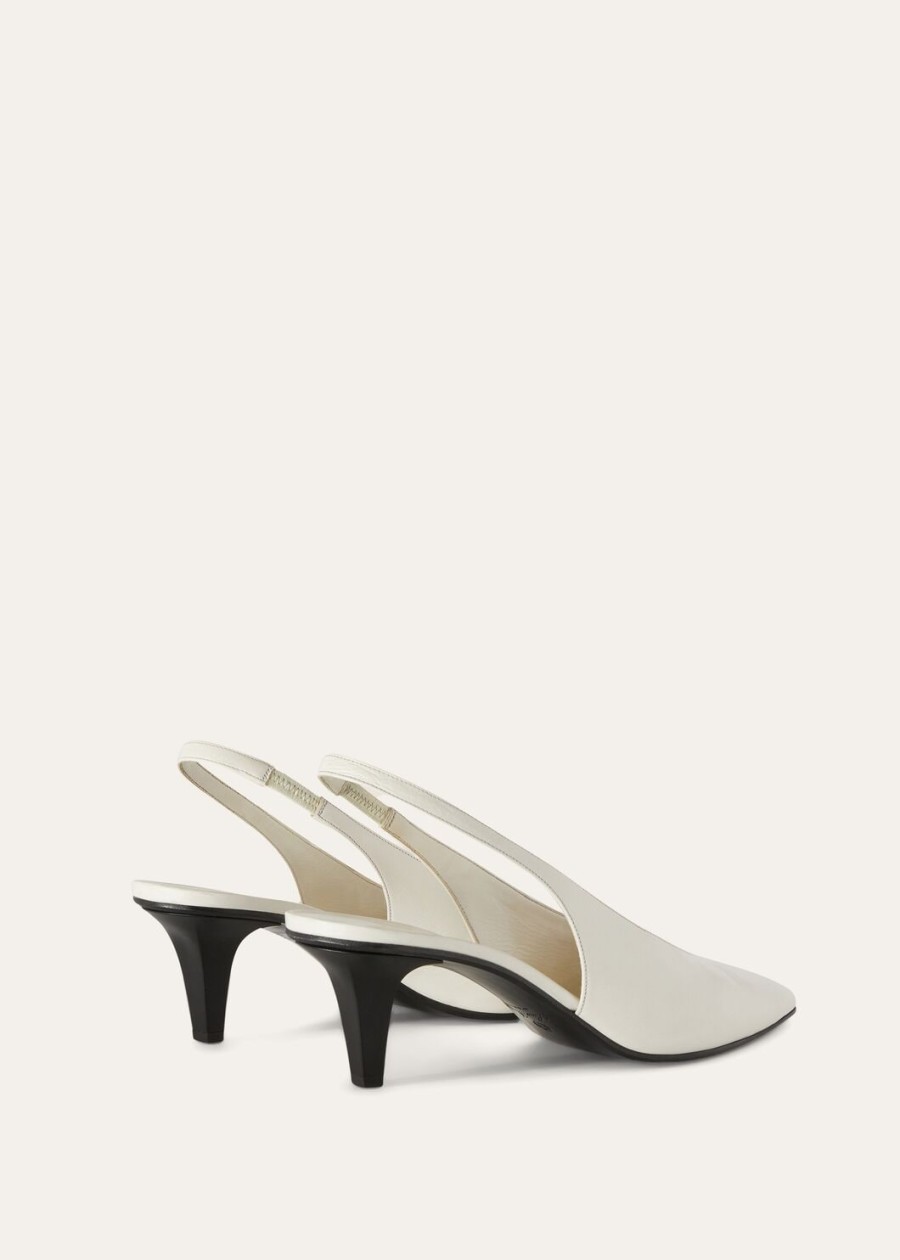 rebecca slingback van kalfsleer in licht melkwit