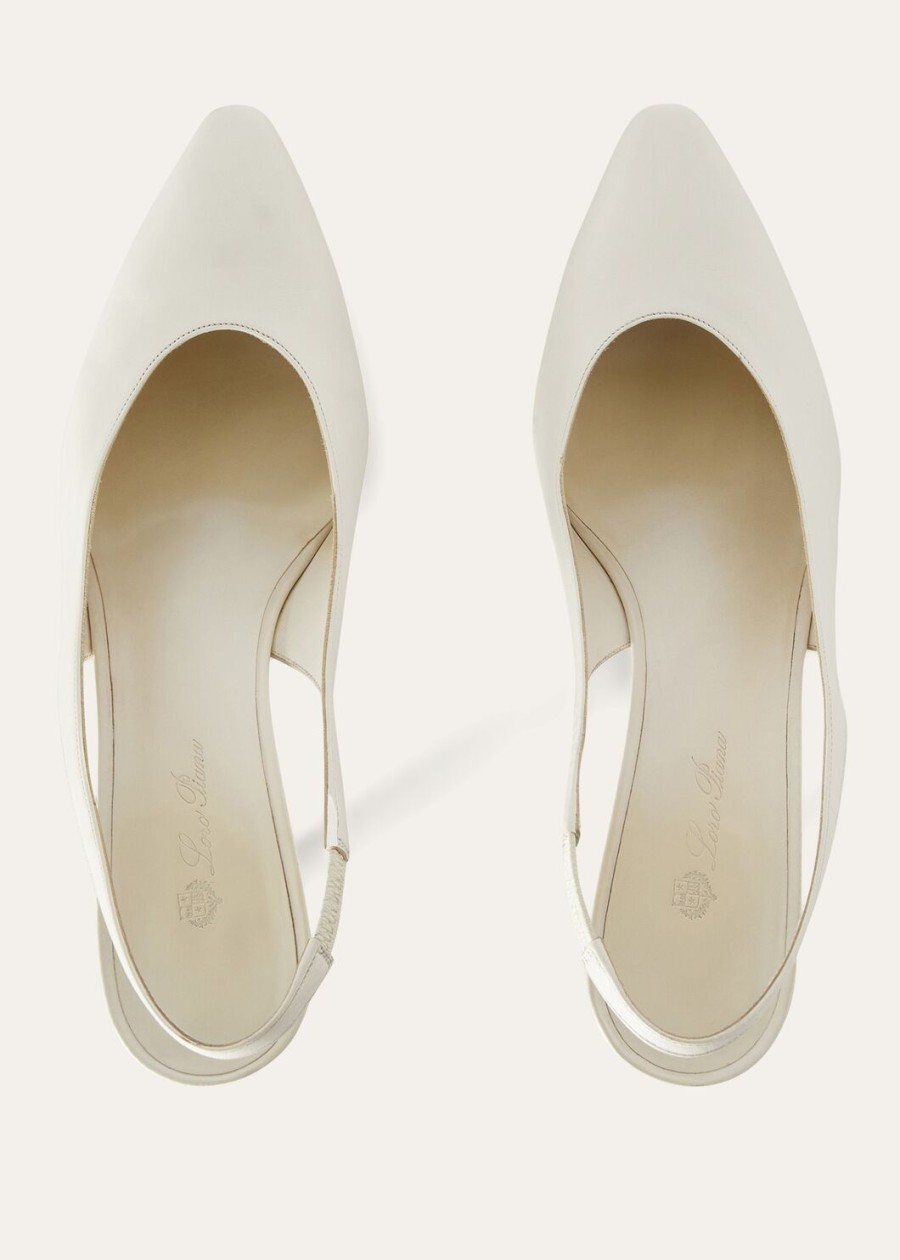 rebecca slingback van kalfsleer in licht melkwit