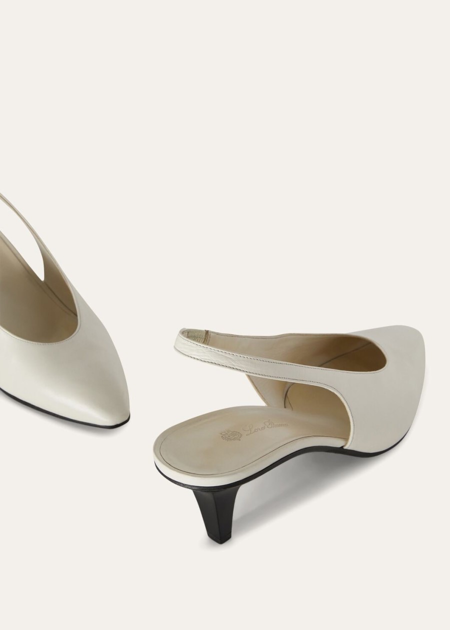 rebecca slingback van kalfsleer in licht melkwit