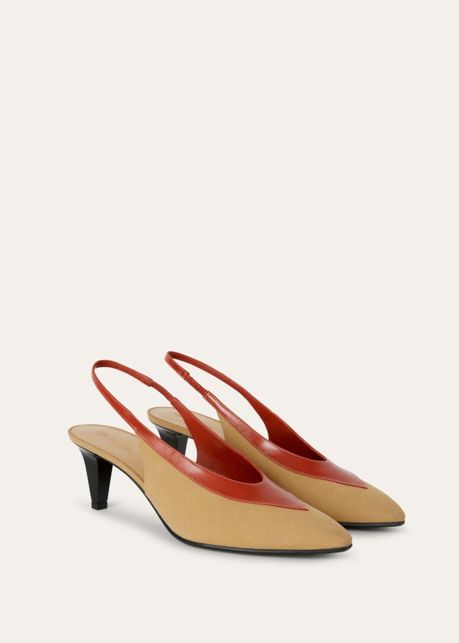 rebecca slingback katoen hinoki houtdiep kummel