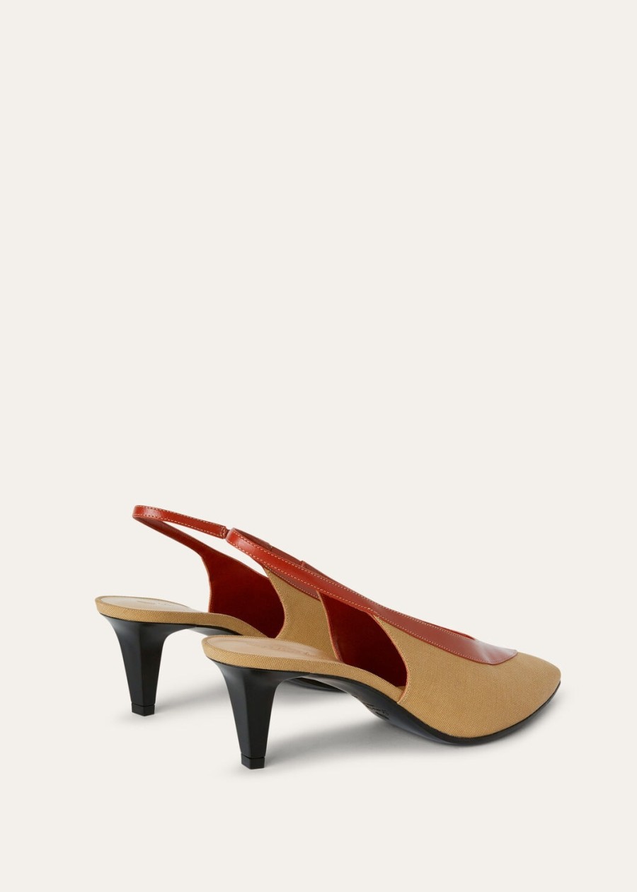 rebecca slingback katoen hinoki houtdiep kummel