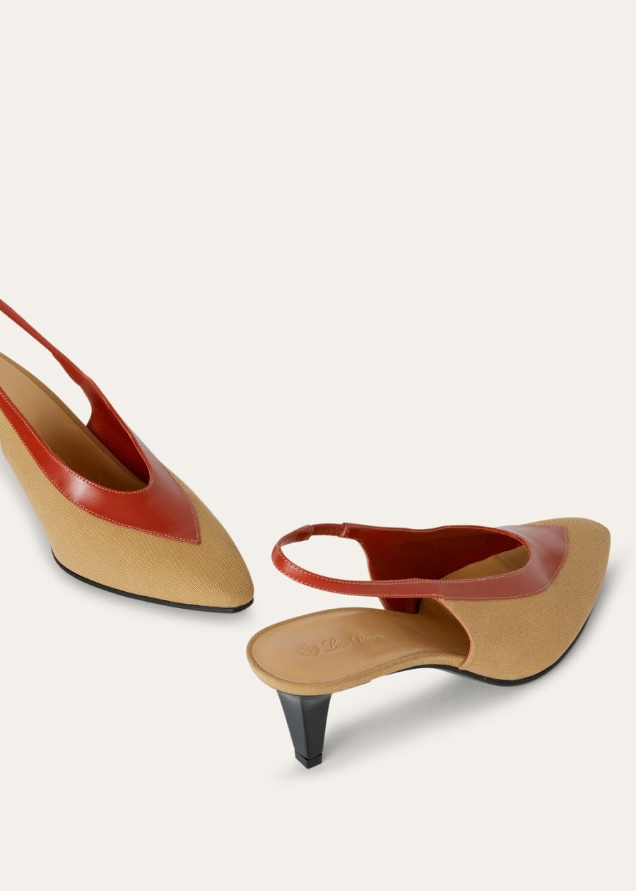 rebecca slingback katoen hinoki houtdiep kummel