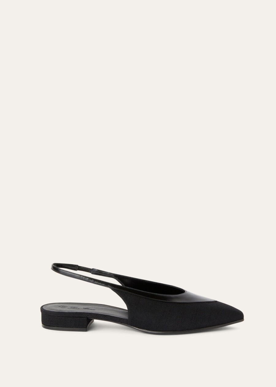 rebecca slingback van zwarte scheerwol
