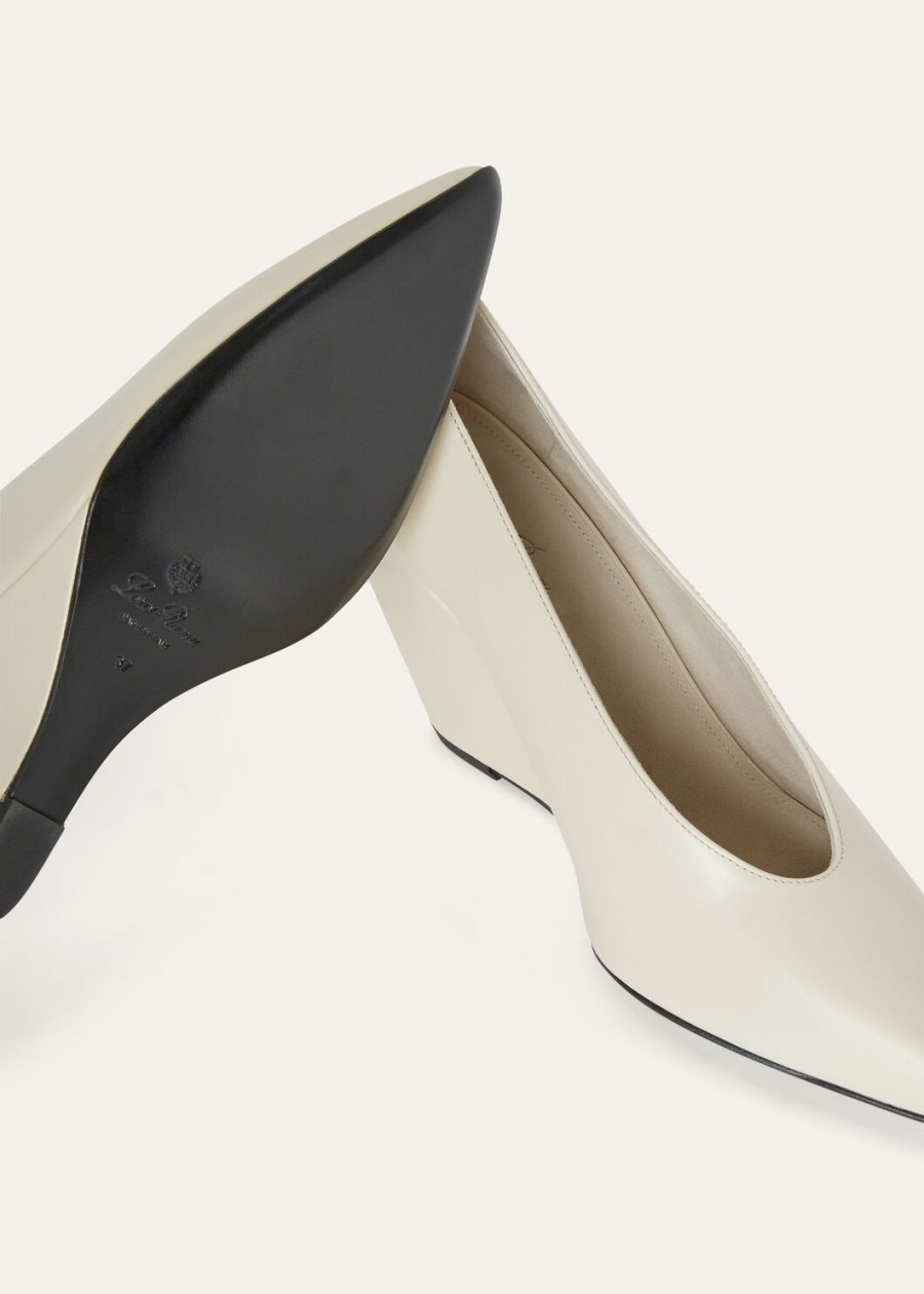 viola high wedge pumps met koekjes- en roomsmaak gemaakt van kalfsleer