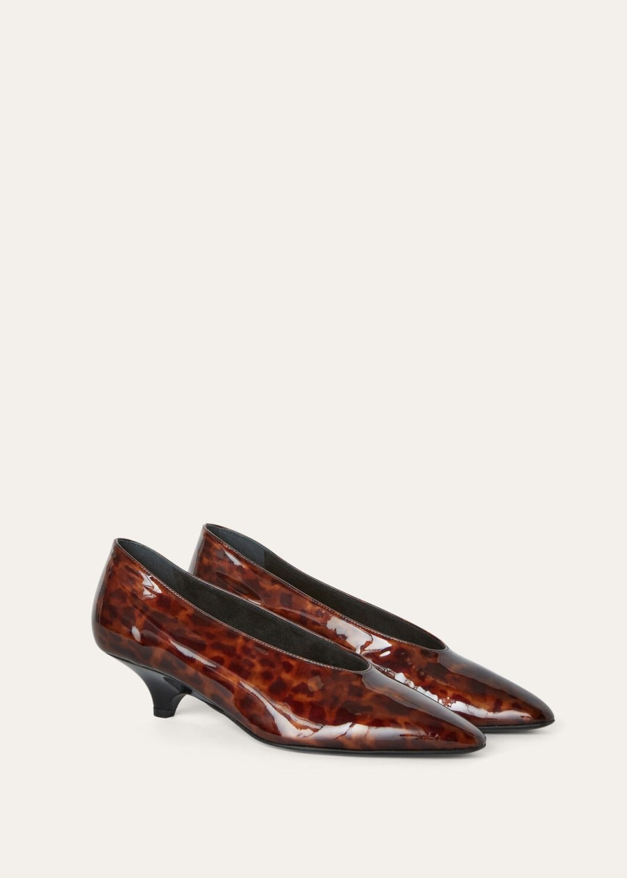 rebecca wedge pump bruin kalfsleer met dierenlak